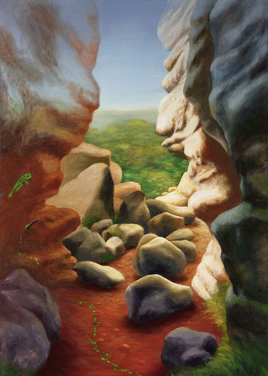 Bild von Grüne Spur 1, 2019, Acryl auf Leinwand, 50 x 70, Anne Michalke_