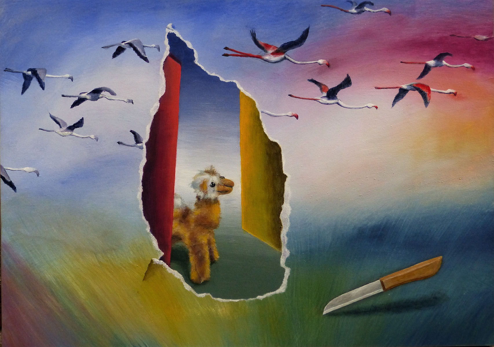 Bild von Nostalgia, 2020, Acryl auf Papier auf MDF, 43 x 60, Anne Michalke